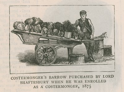 Costermongers barrow købt af Lord Shaftesbury, da han blev indskrevet som costermonger, 1875 af English School