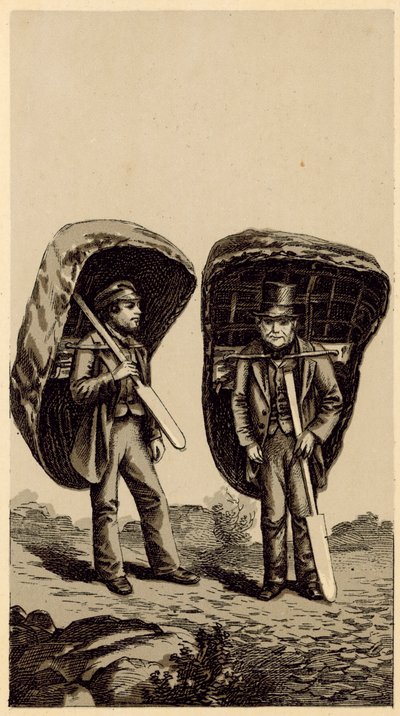 Wales kostumer: laksefiskere (litho) af English School