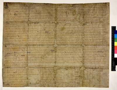 Bomuld Augustus ii. 38 f.1 Restitution of Liberty til Abingdon, 993 (blæk på vellum) af English School