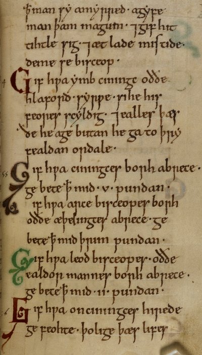 Cotton Nero A. I. f.33 Love-code of King Cnut (vellum) af English School