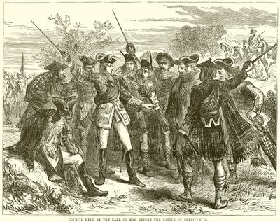 Råd holdt af jarlen af Mar før slaget ved Sheriffmuir af English School
