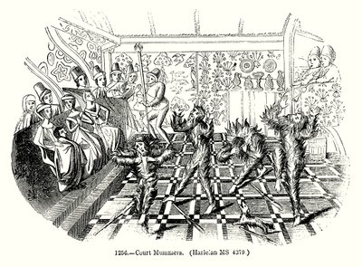 Court Mummers (gravering) af English School
