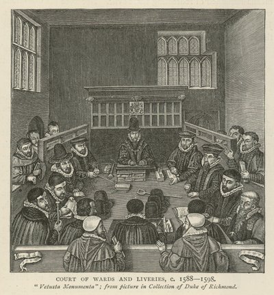 Court of Wards and Liveries, circa 1588-1589 af English School
