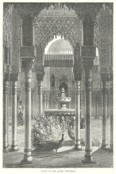 Løvernes hof, Alhambra (kobberstik) af English School