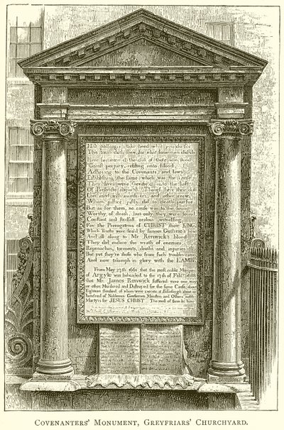 Covenanters Monument, Greyfriars Churchyard af English School