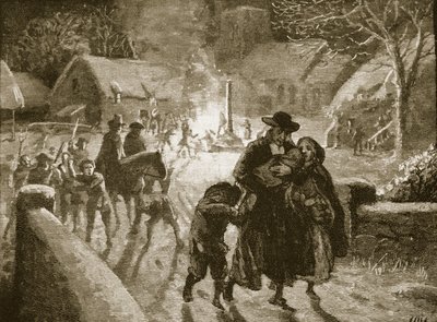 Pagter, der smider en episkopal præst, illustration fra Cassell