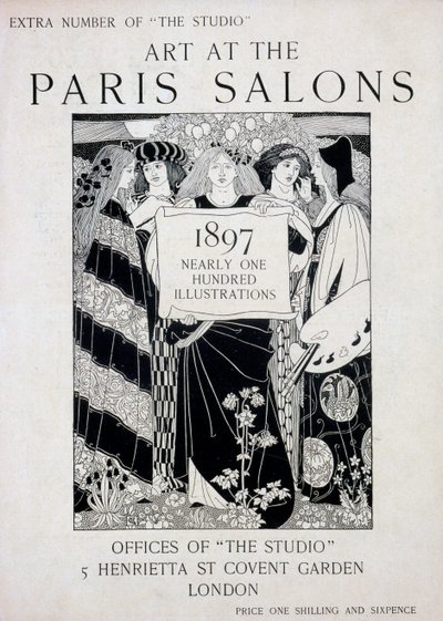 Titelblatt für Art at the Paris Salons, Sondernummer des The Studio Magazins, 1897 von English School