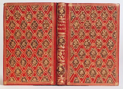 Omslag til en bog, muligvis Cato Major de Senectute af Cicero (læder) af English School