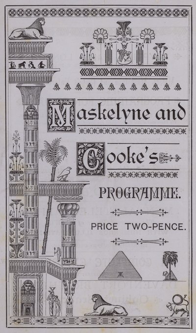 Cover af programmet til The Egyptian Hall af English School