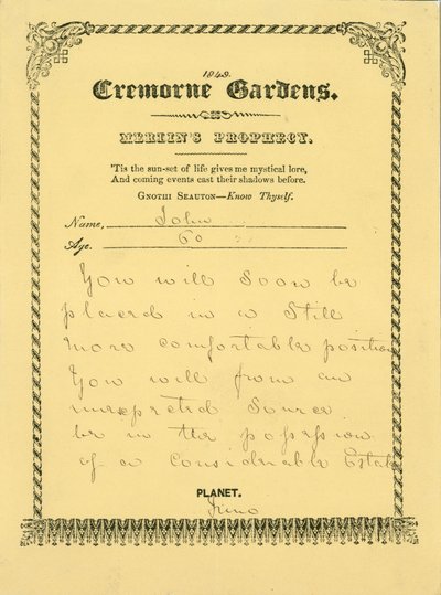 Cremorne Gardens, London: Merlins Prophecy af English School