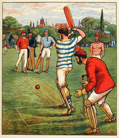 Cricket, fra British Sports and Games, pub. C. 1880. af English School