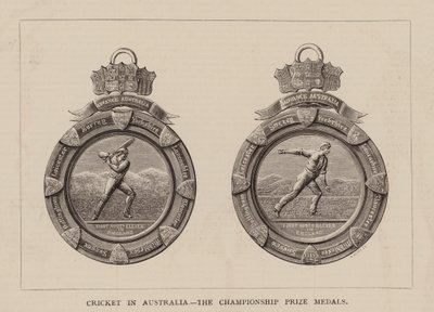 Cricket i Australien, The Championship Prize Medals (gravering) af English School