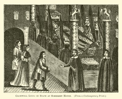 Cromwell Lying in State at Somerset House  af English School