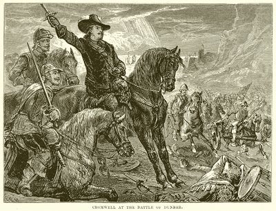 Cromwell i slaget ved Dunbar af English School