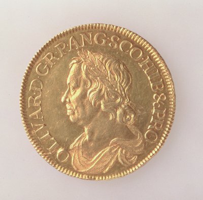 Oliver Cromwells krone (1599-1658), London Mint, 1658 (forside) (guld) (for bagside se 168064) af English School