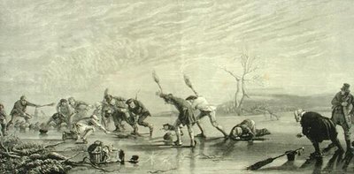 Curling i ca. 1880, fra "Scottish Pictures", udgivet af Religious Tract Society af English School
