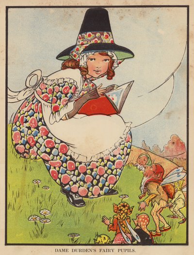 Dame Durdens fe-pupiller (farve litho) af English School