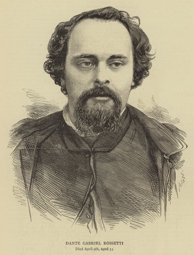 Dante Gabriel Rossetti (kobberstik) af English School