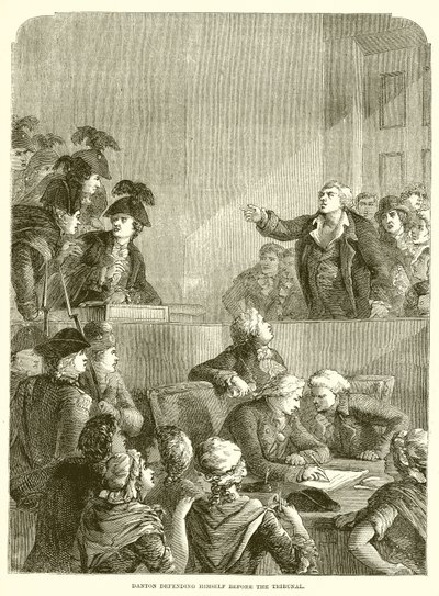 Danton forsvarer sig for domstolen af English School