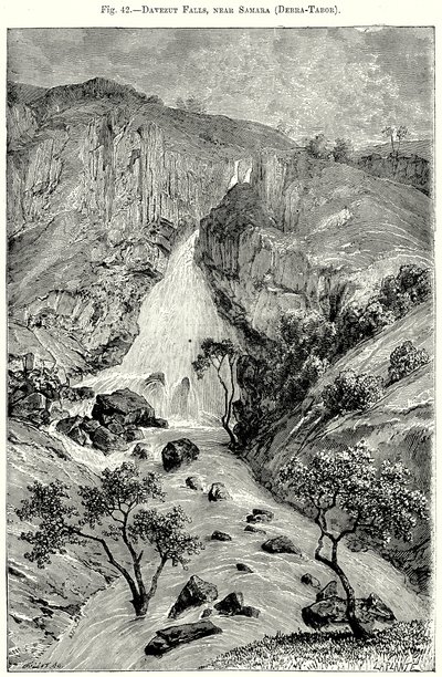 Davezut Falls, nær Samara (Debra-Tabor) (gravering) af English School