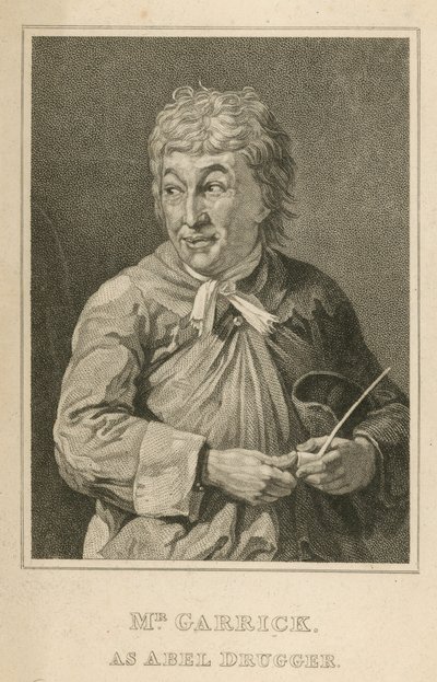 David Garrick, skuespiller, som Abel Drugger af English School