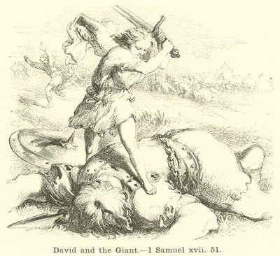 David og kæmpen, 1 Samuel, xvii, 51 af English School