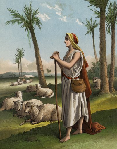 David som hyrde (chromolitho) af English School