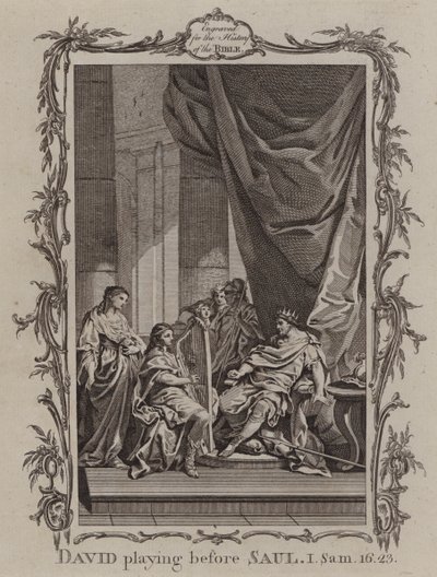 David spiller foran Saul (gravering) af English School