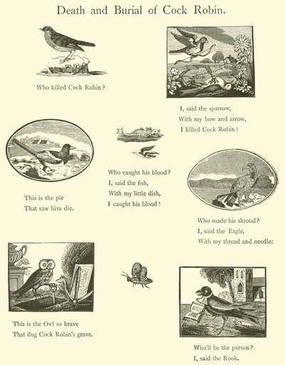 Død og begravelse af Cock Robin af English School
