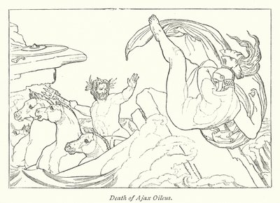 Ajax Oileus død (litho) af English School