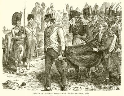 General Abercrombies død i Alexandria, 1801 af English School