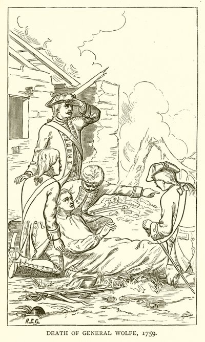General Wolfes død, 1759 af English School