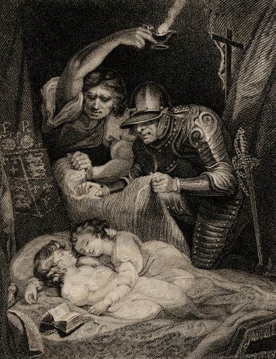 Død af kong Edward V (1470-83) og hans bror, Richard (1472-83), hertug af York af English School