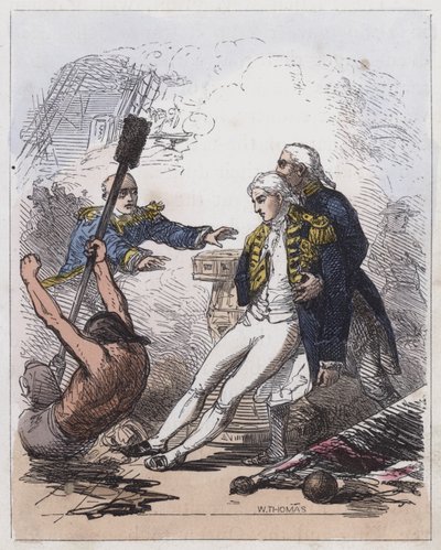Lord Nelsons død (farvet gravering) af English School