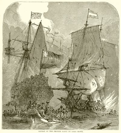 Nederlag af den franske flåde af Lord Howe af English School