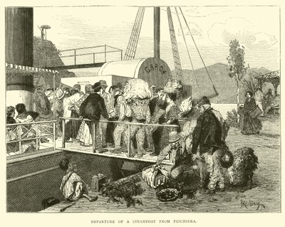 Departure of a steamboat from Peschiera  af English School