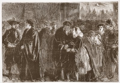 De forviste ministres afgang fra Kuttenberg, illustration fra The History of Protestantism af James Aitken Wylie (1808-1890), pub. 1878 af English School