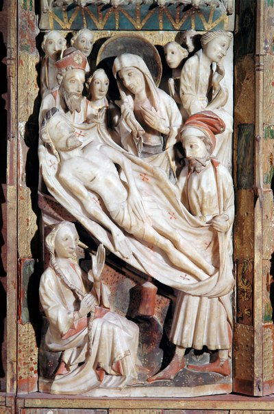 Afsætning, lidenskabens Polyptykon (alabastrelief af English School