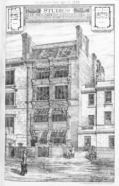 Design for Studios i Bedford Gardens, Campden Hill, London, fra 
