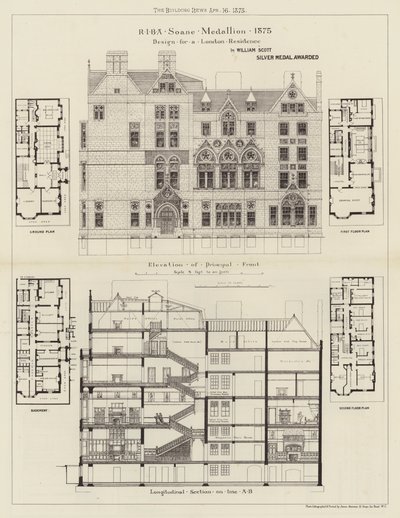 Design til en bolig i London (gravering) af English School