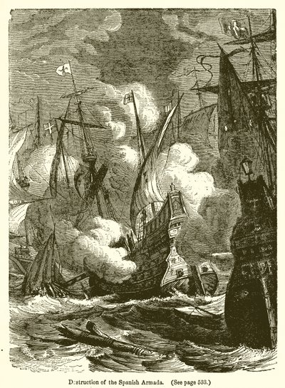 Ødelæggelse af den spanske armada af English School