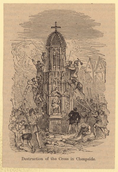 Ødelæggelse af korset i Cheapside af English School