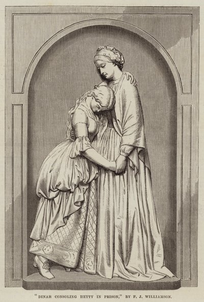 Dinah trøster Hetty i fængslet, af F J Williamson af English School