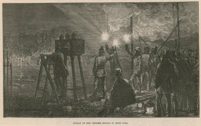 Visning af skibsnødsignaler i Hyde Park, London af English School