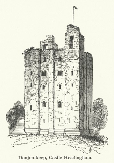 Donjon-keep, Castle Headingham (kobberstik) af English School