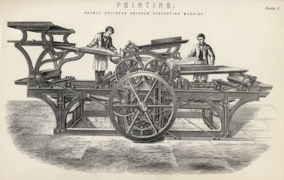 Dobbeltcylindret griber-perfektioneringsmaskine, fra The National Encyclopaedia, udgivet af William Mackenzie, London, slutningen af det 19. århundrede af English School