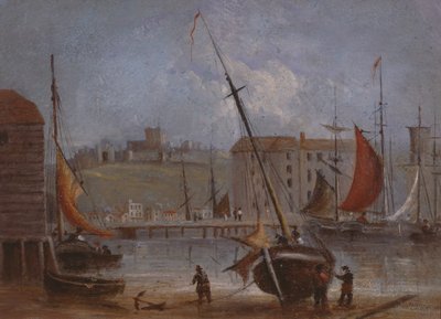 Dover Slot og Havn, ca. 1830 af English School