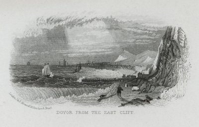 Dover fra East Cliff, Kent (gravering) af English School