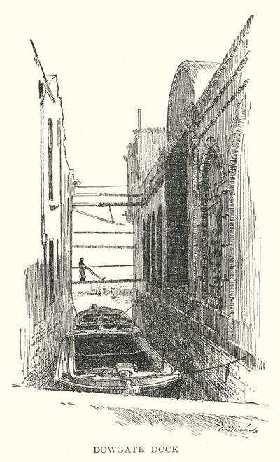 Dowgate Dock (gravering) af English School