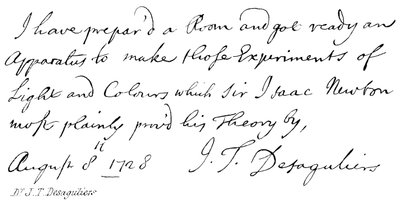 Dr J T Desaguliers af English School